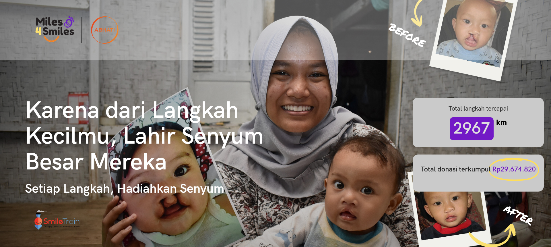 Web ESG Charity Miles For Smiles with a focus on the development of a website for a event.