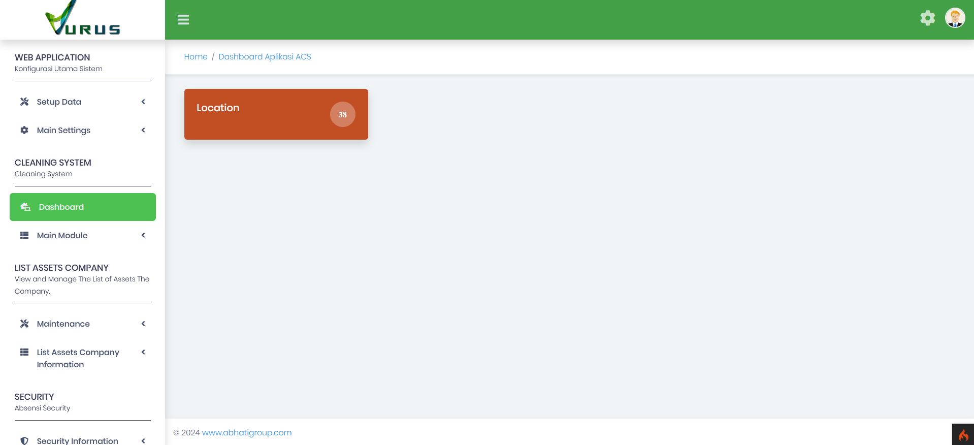 Web application for the management asset company.